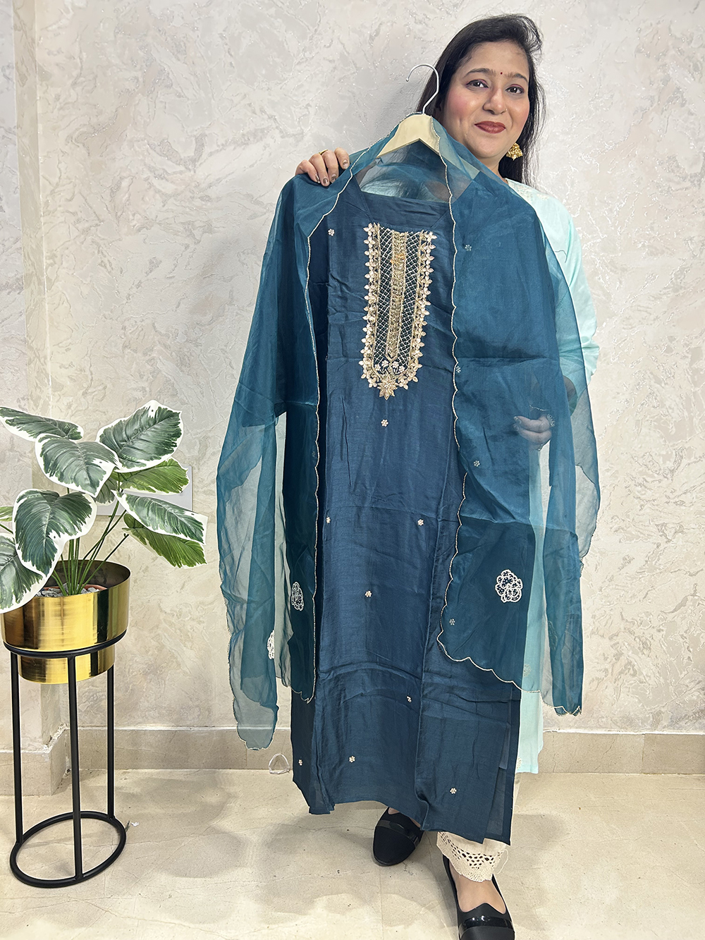 Dola  Silk  Stitched  Suit